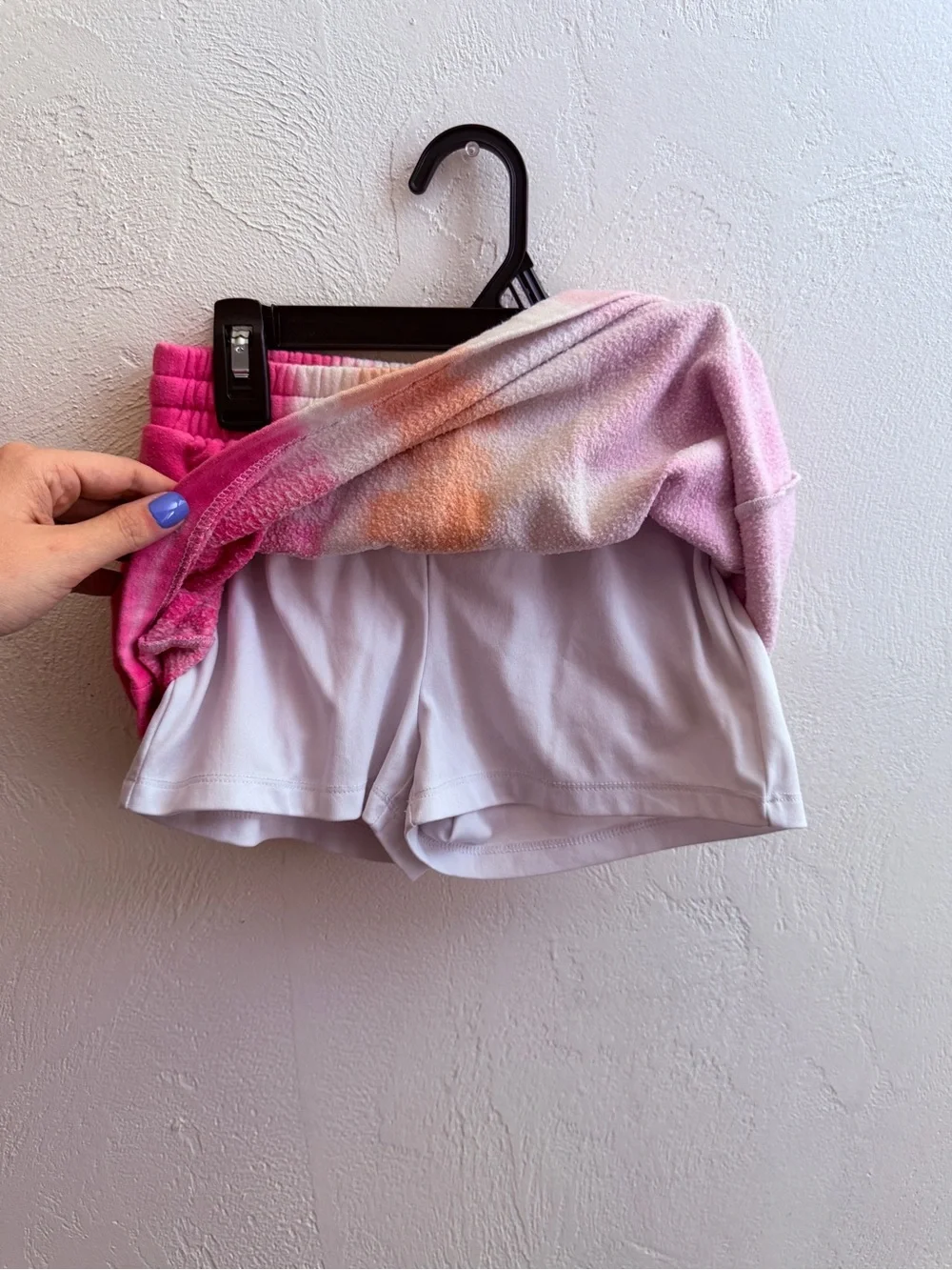 Justice Pink Peach Lavender Tie-Dye Drawstring Skort